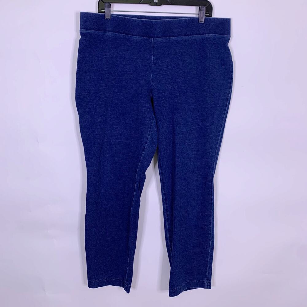 J Jill Purejill Indigo Jegging Large Pull On Jeans Tapered Ankle Stretch Waist
